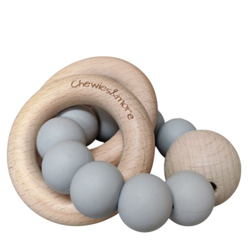 bijtring, rammelaar lichtgrijs